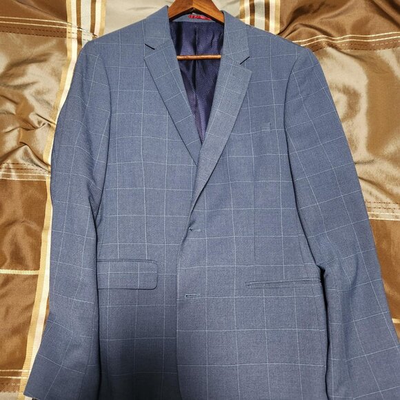 Mens Blue Check RW-CO Slim Fit Blazer - Picture 1 of 3